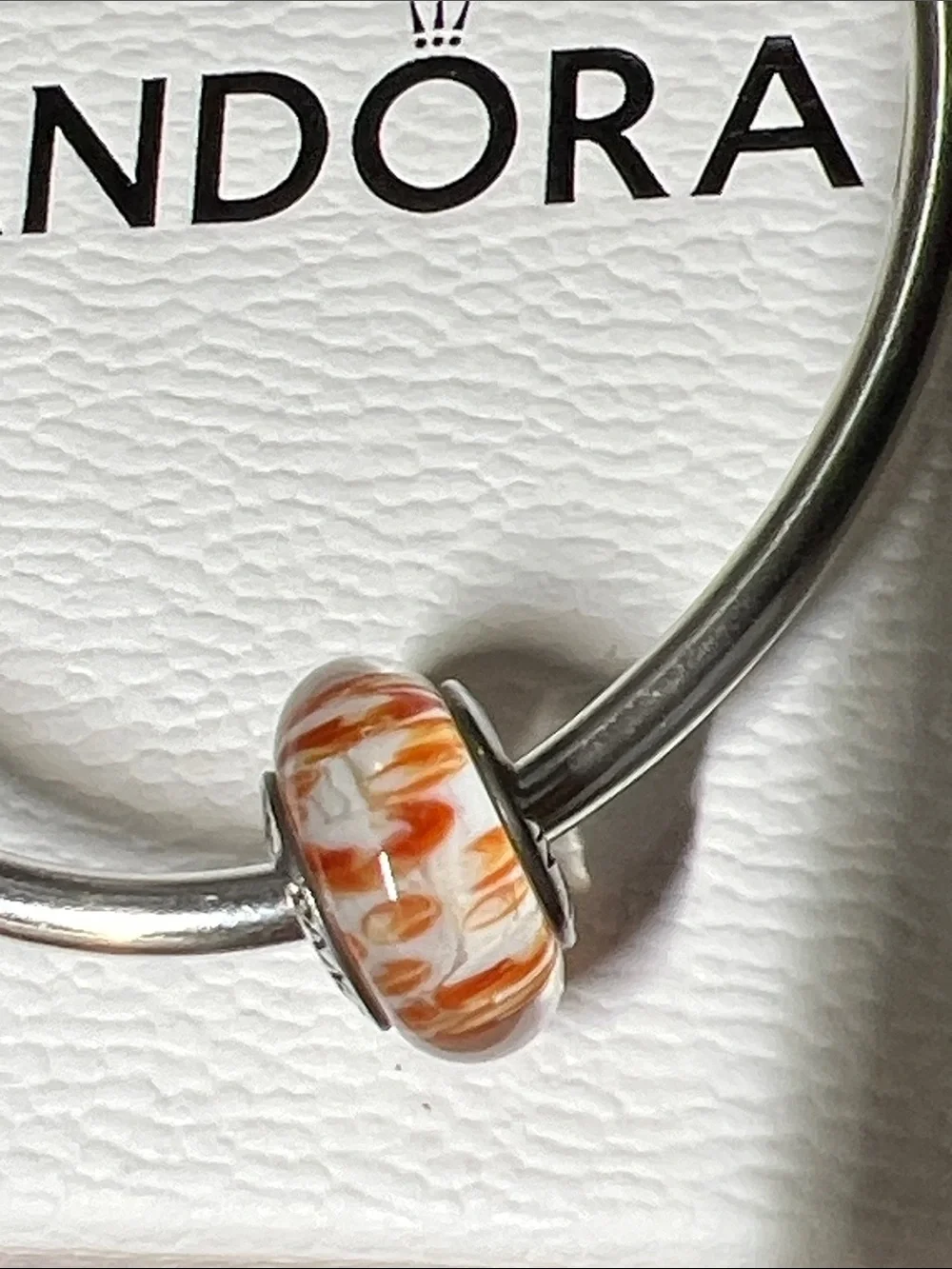 Pandora Orange Python Murano Charm